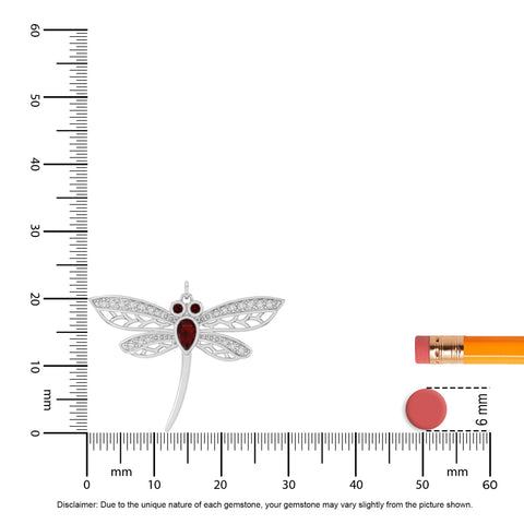 natural garnet dragonfly necklaces in sterling silver 