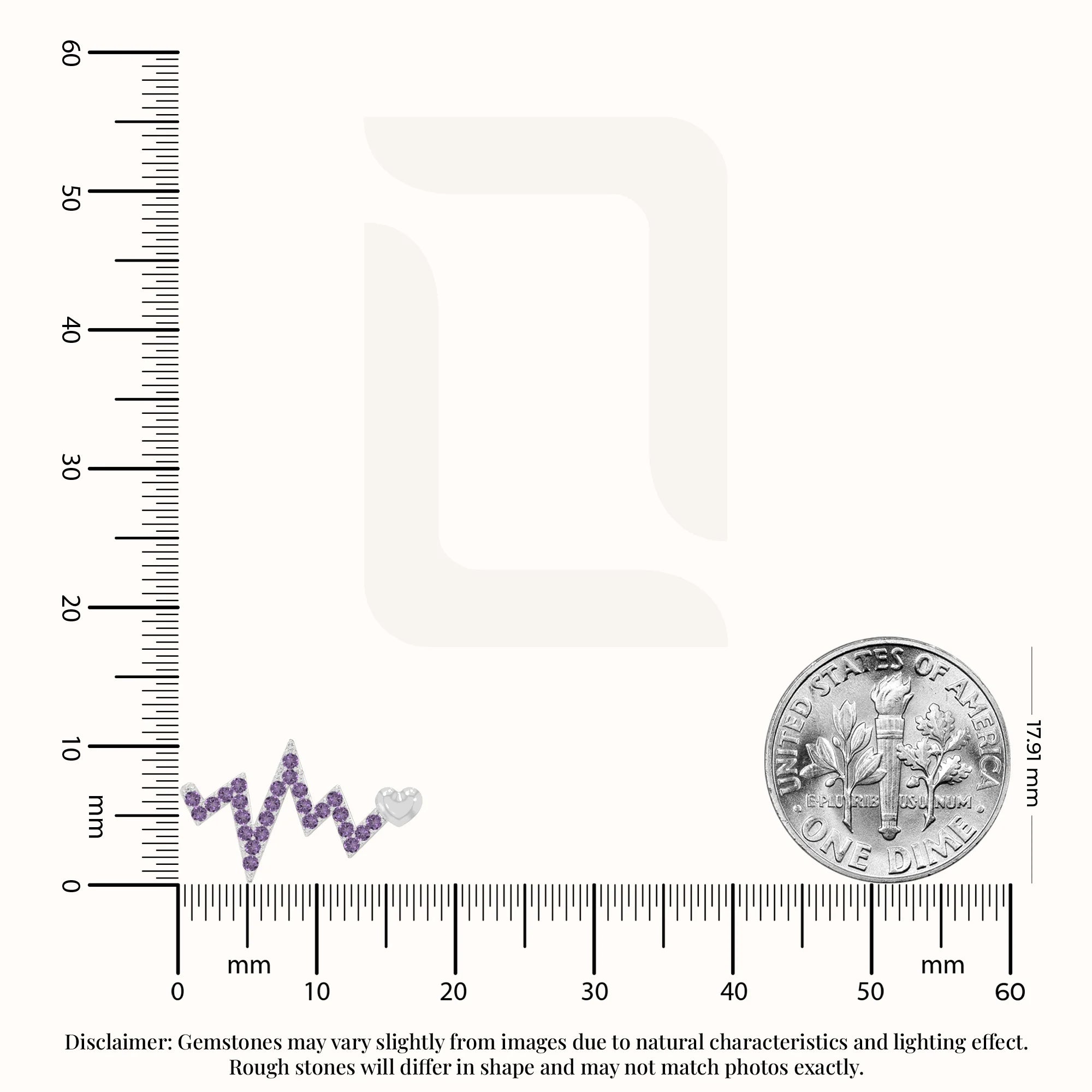 natural amethyst heartbeat stud earrings in sterling silver 