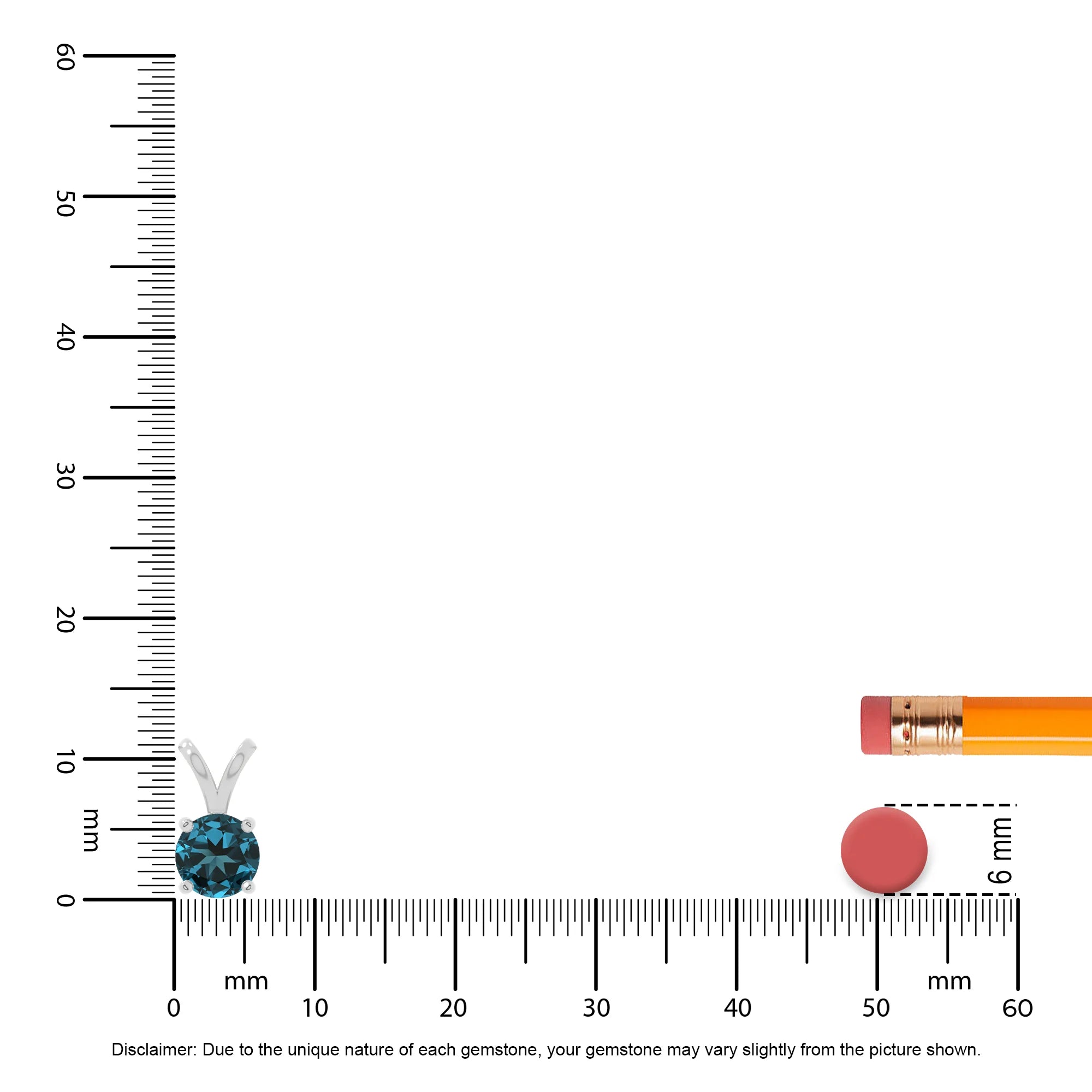 natural london-blue-topaz v-bale solitaire necklaces in sterling silver 