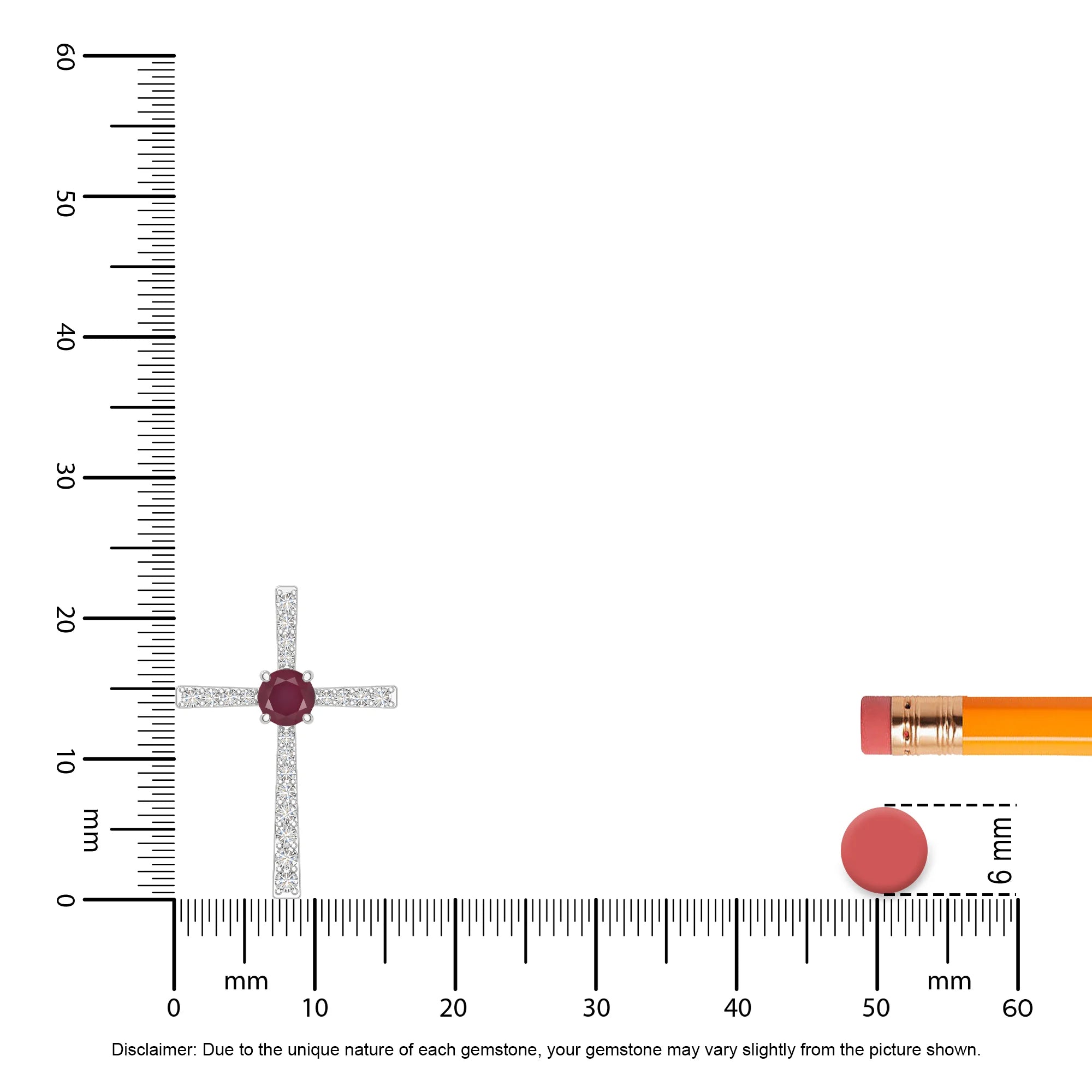 natural ruby cross necklaces in sterling silver 
