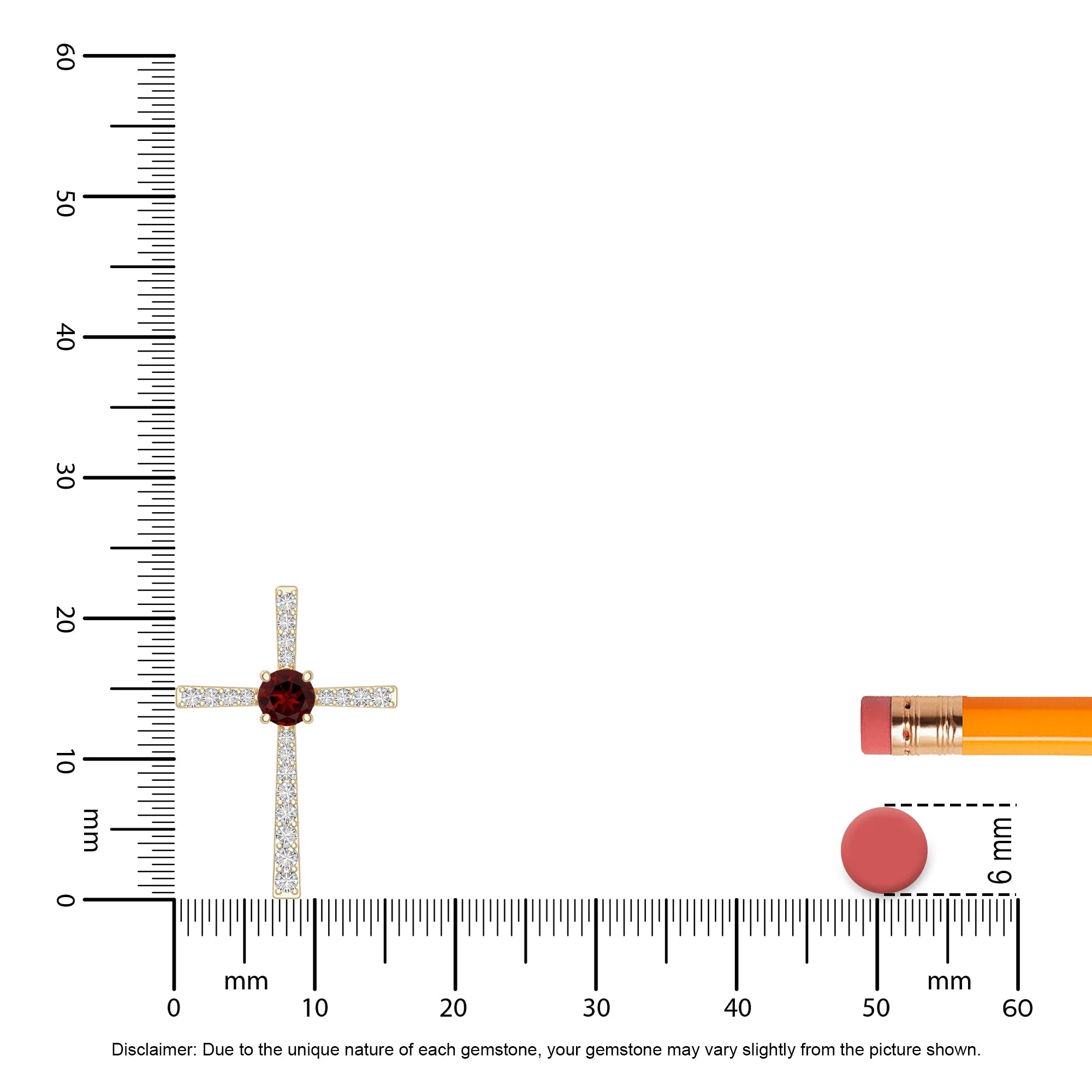 natural garnet cross necklaces in yellow gold vermeil 