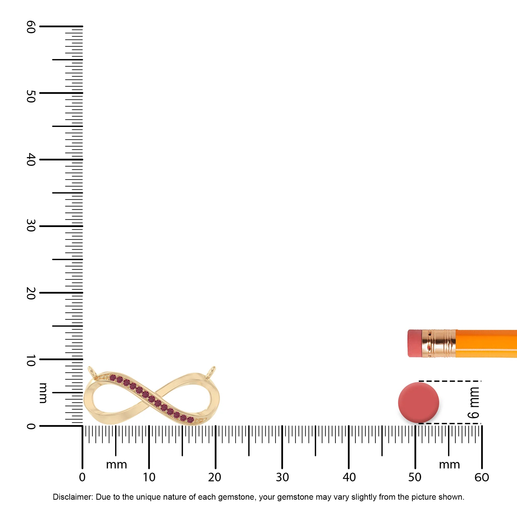 natural ruby infinity necklaces in yellow gold vermeil 