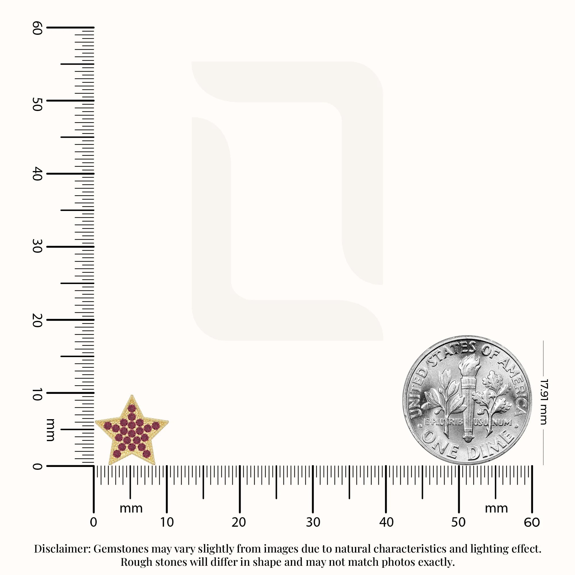 natural ruby star stud earrings in yellow gold vermeil 