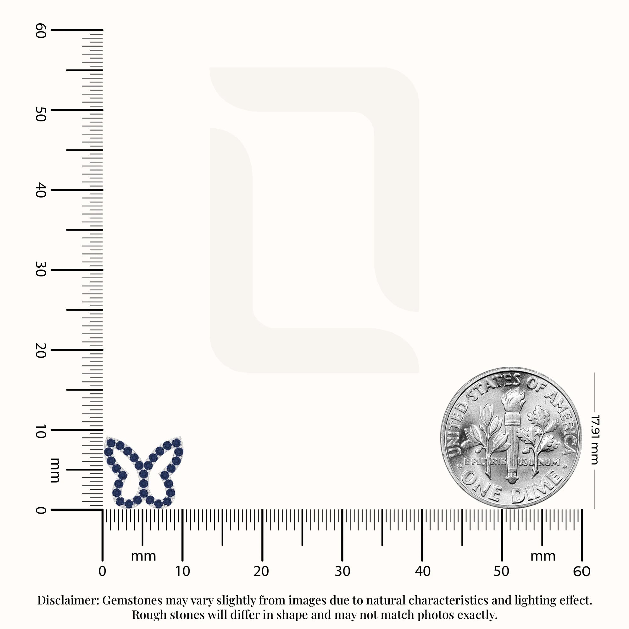 natural blue-sapphire butterfly stud earrings in sterling silver 