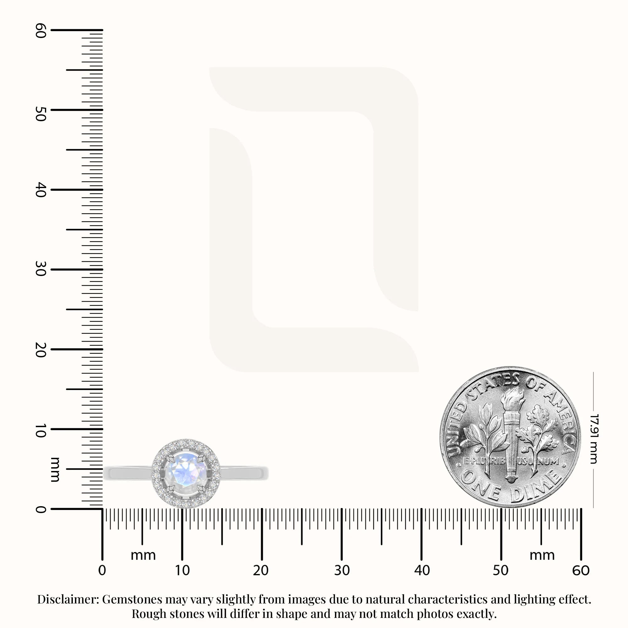 natural rainbow moonstone solitaire halo engagement rings in sterling silver 