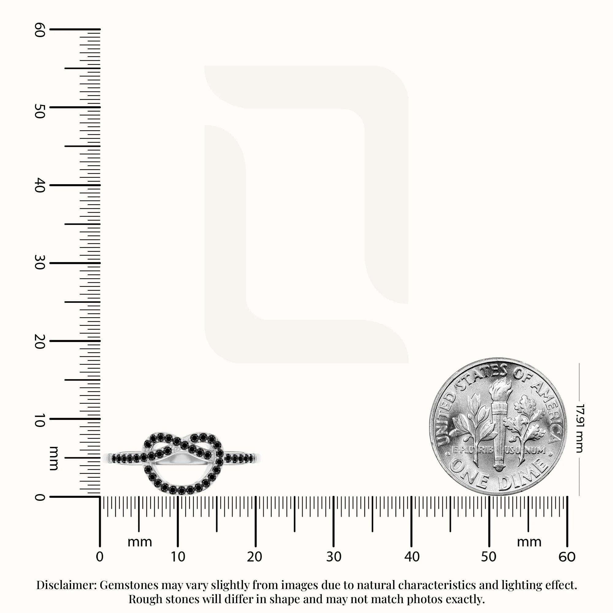 natural black onyx infinity knot promise rings in sterling silver 