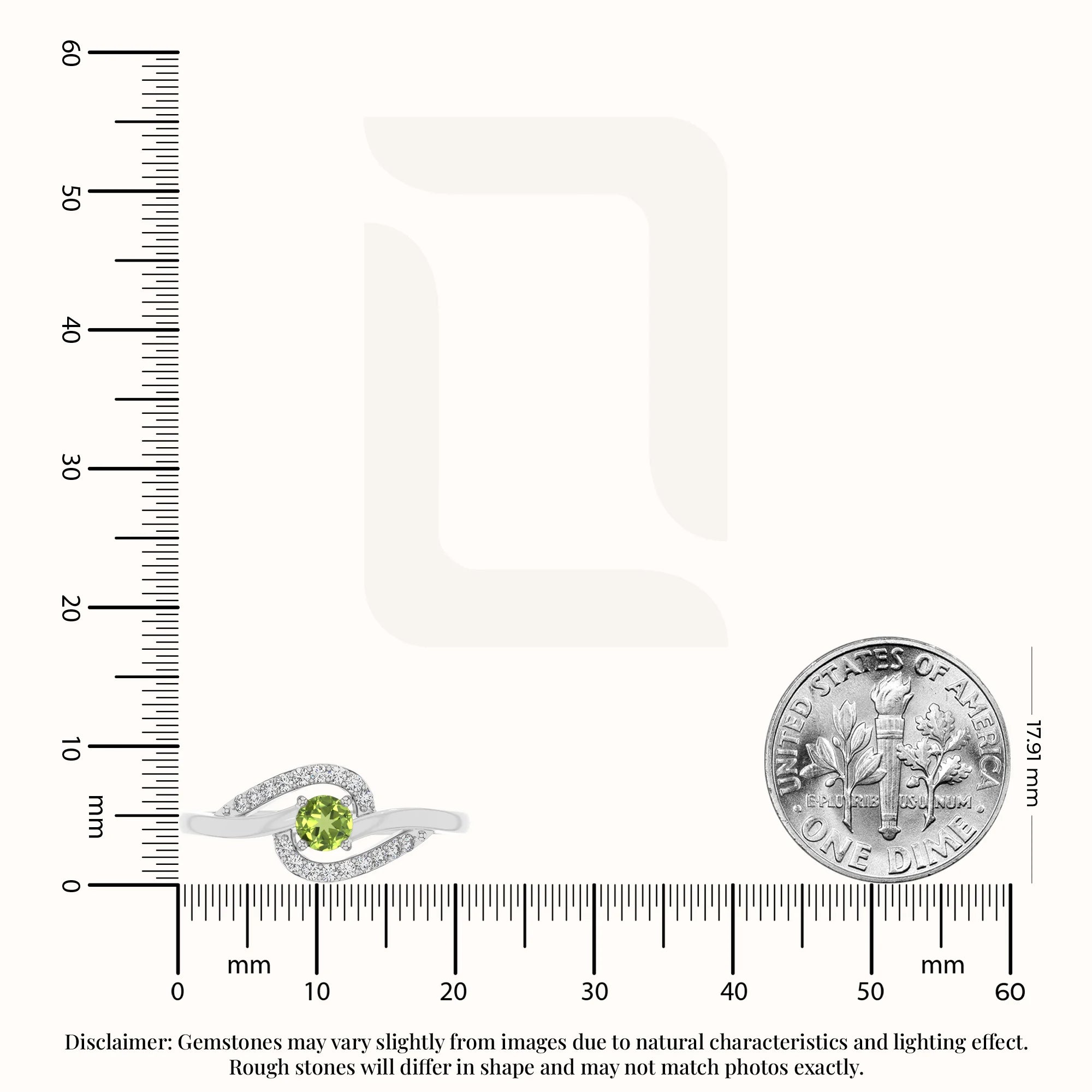 natural peridot infinity solitaire rings in sterling silver 