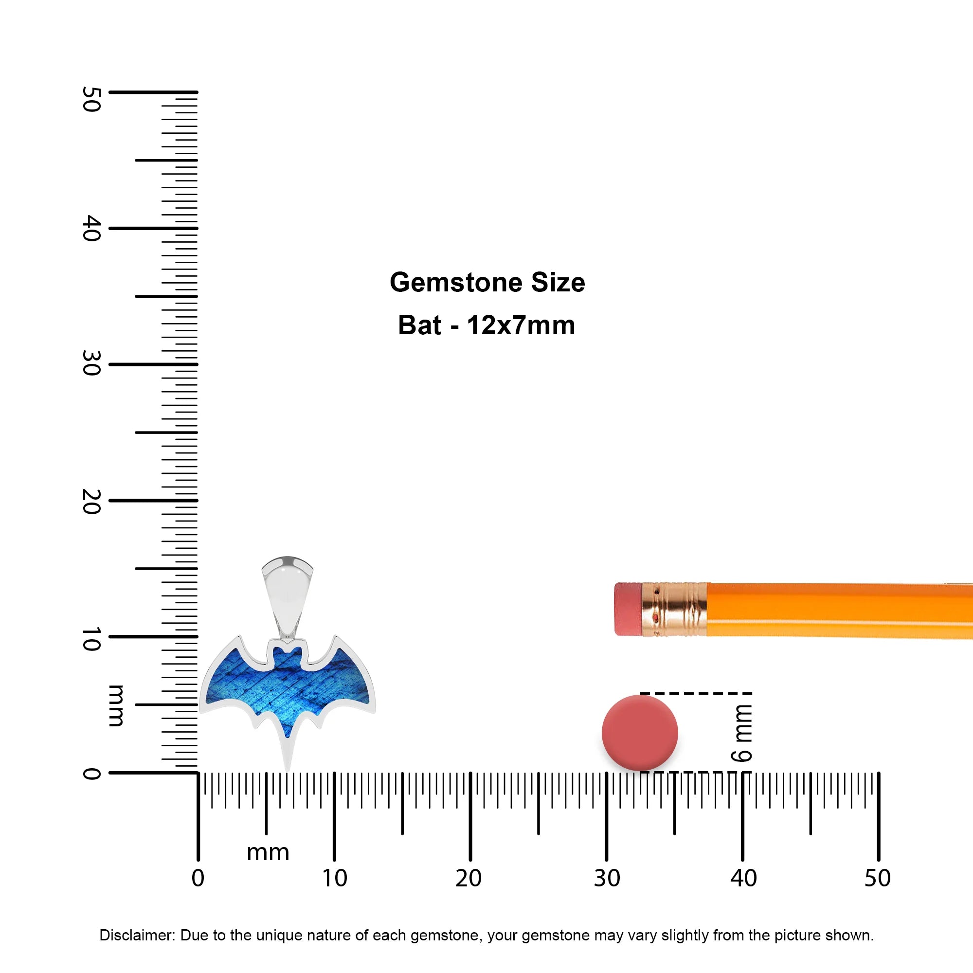 natural labradorite bat shape pendant necklace