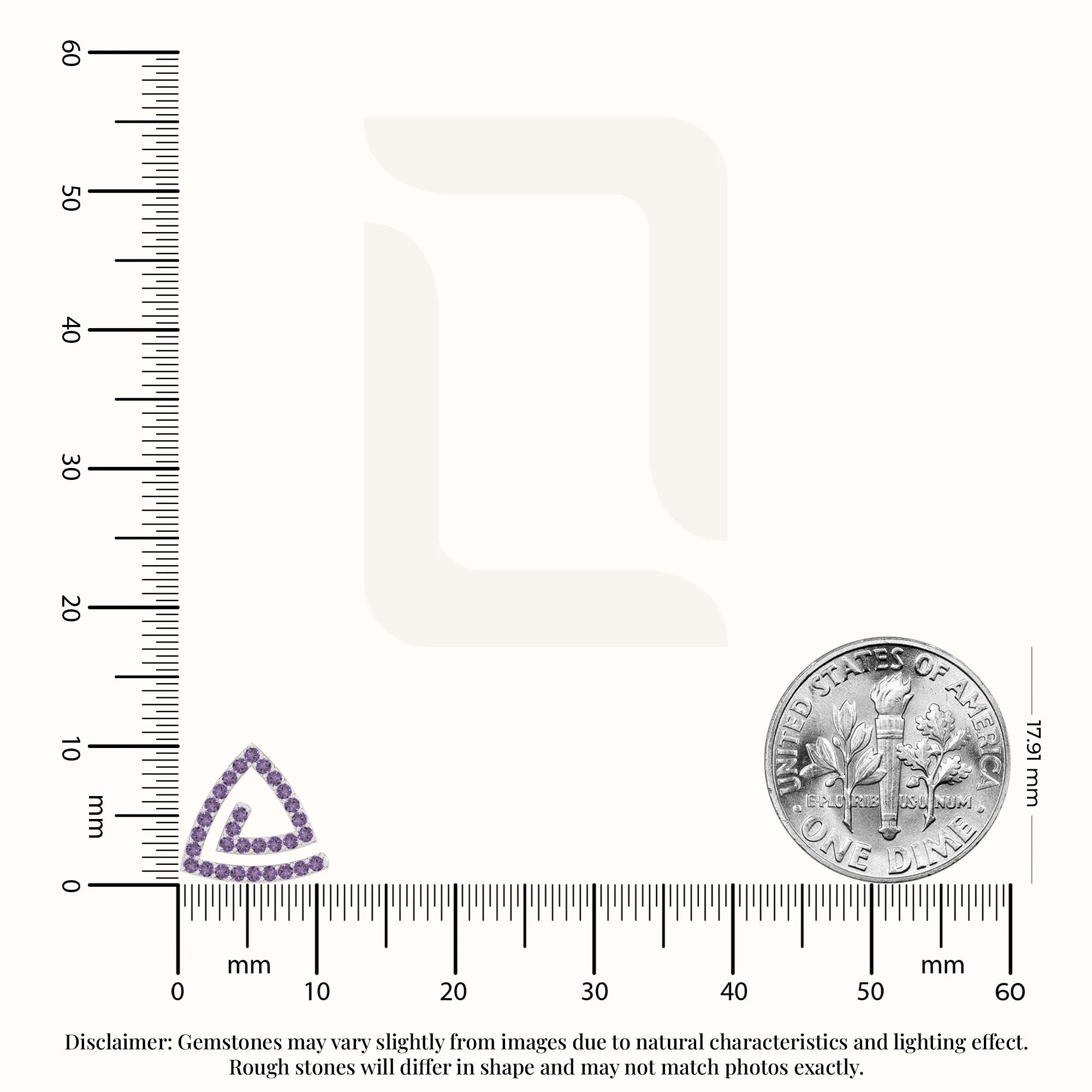 natural amethyst triangle stud earrings in sterling silver 