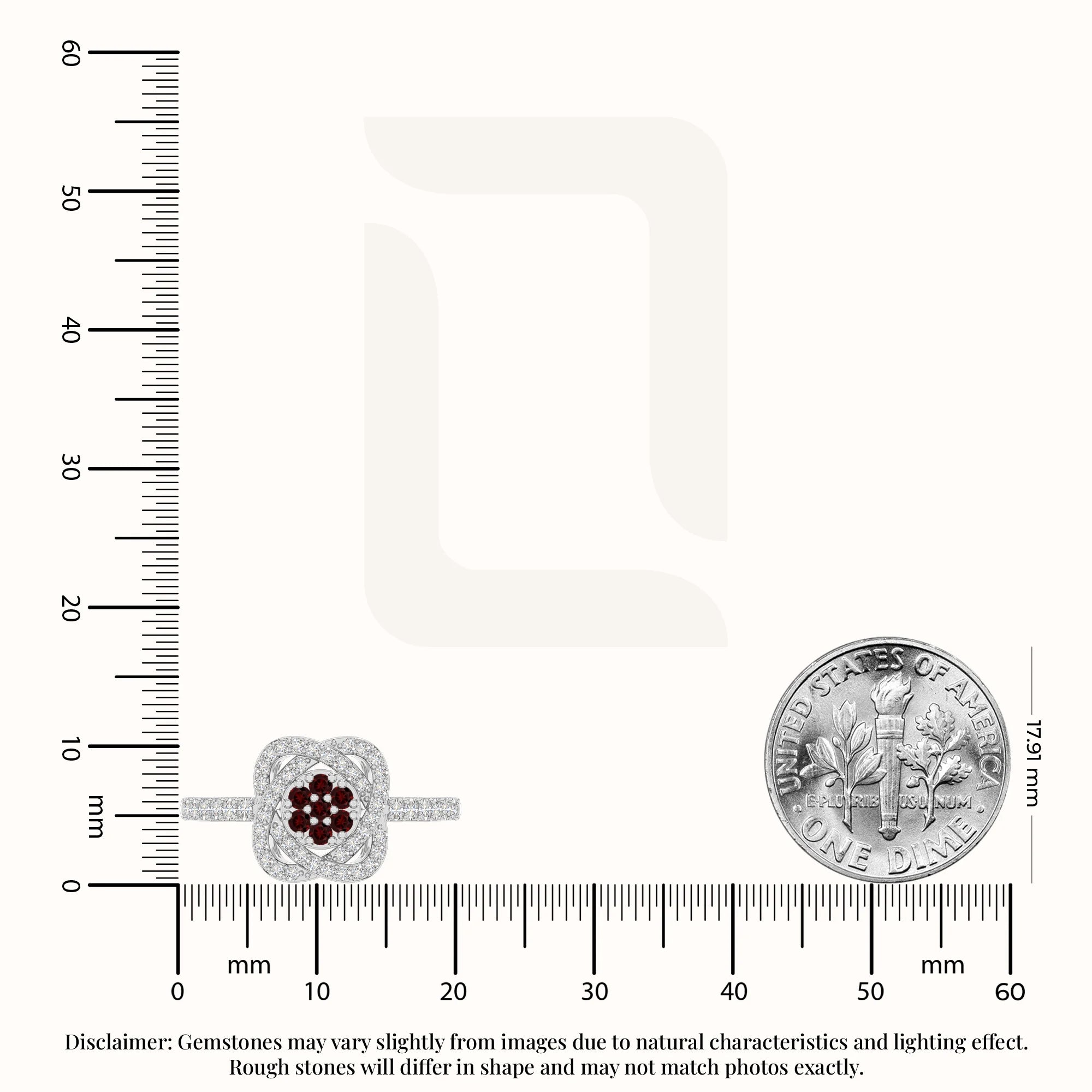 natural garnet infinity promise rings in sterling silver 