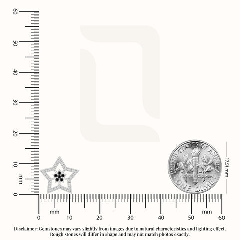 natural black-onyx star stud earrings in sterling silver 