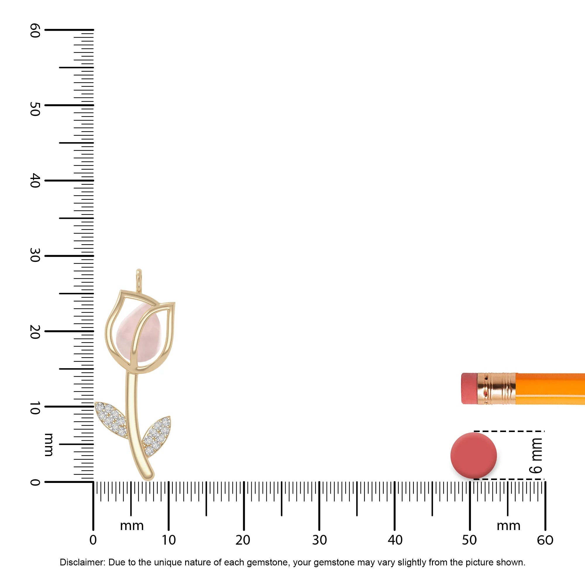 rose quartz tulip necklaces in yellow gold vermeil 