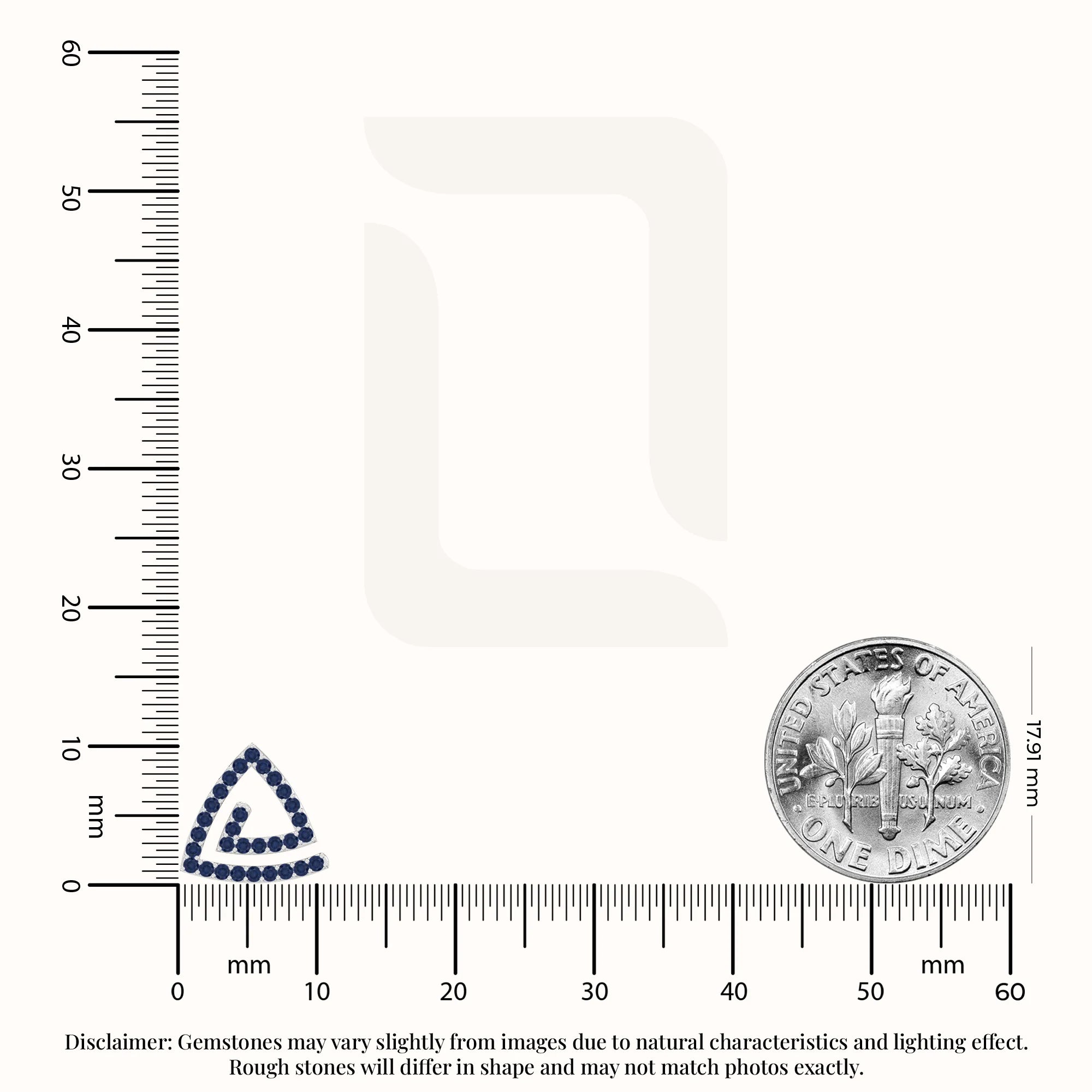 natural blue-sapphire triangle stud earrings in sterling silver 