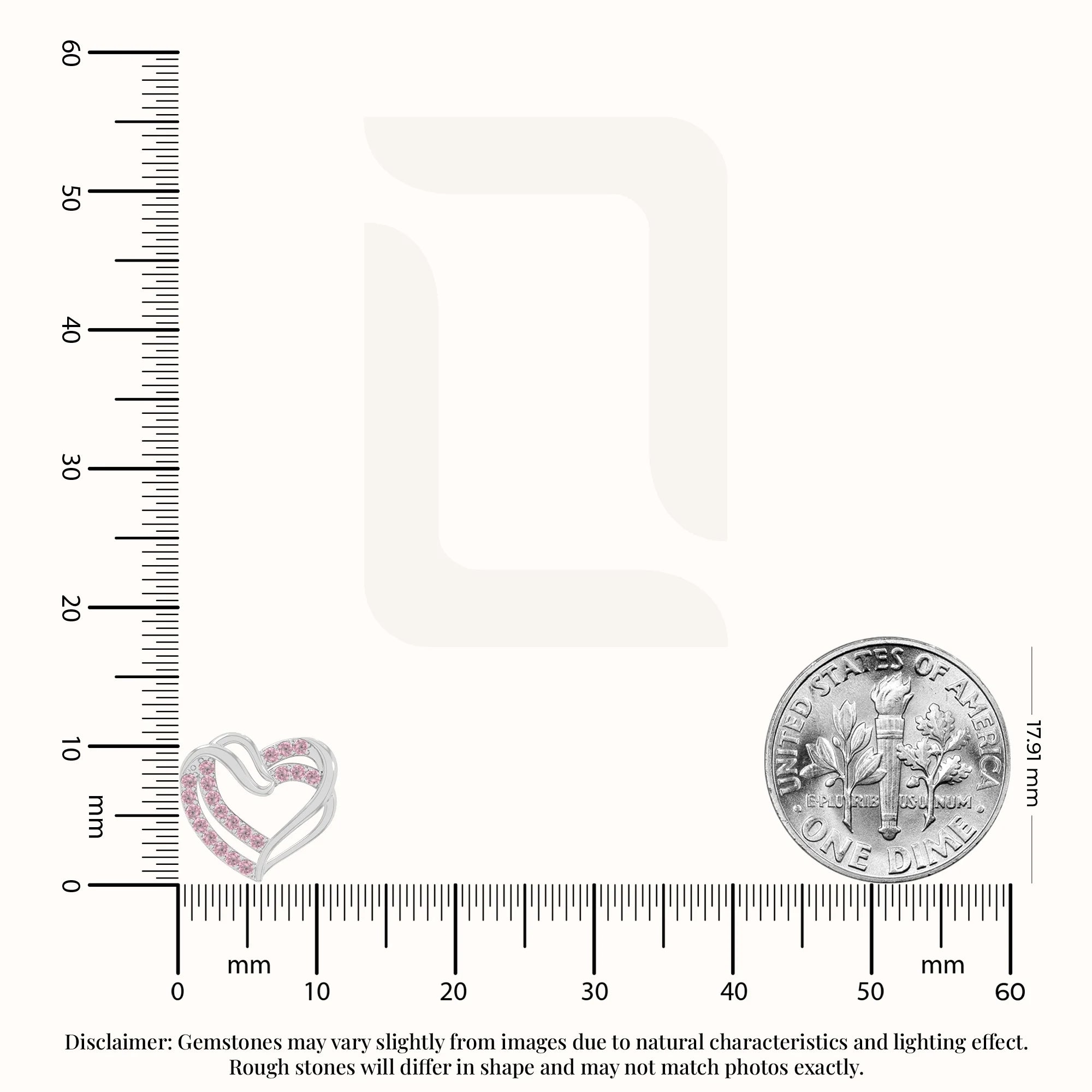 natural pink-tourmaline heart-in-heart stud earrings in sterling silver 