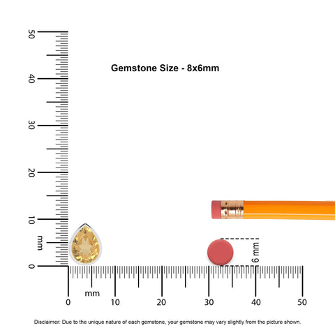 natural citrine pear shape stud earrings