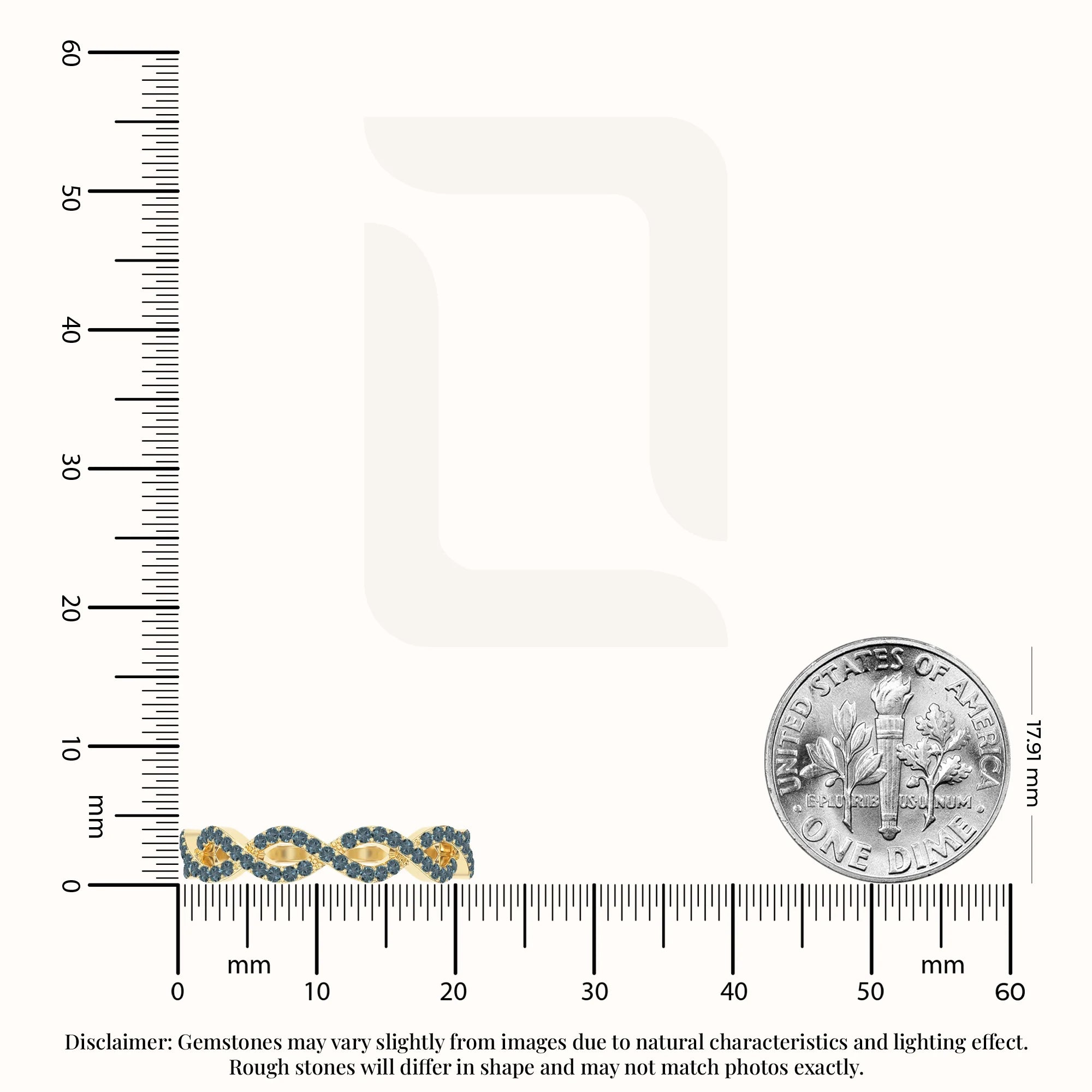 natural london blue topaz twisted wedding band rings in yellow gold vermeil