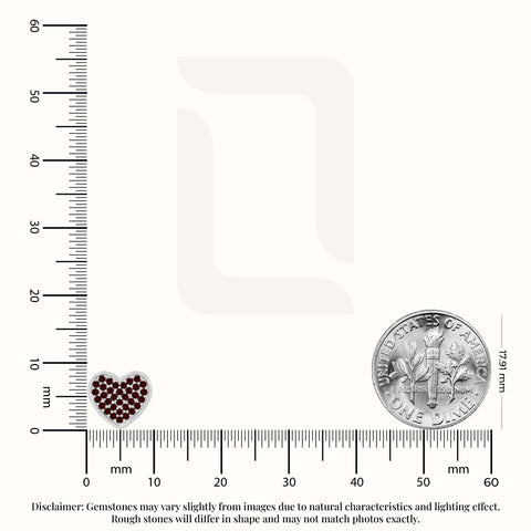 natural garnet heart stud earrings in sterling silver 