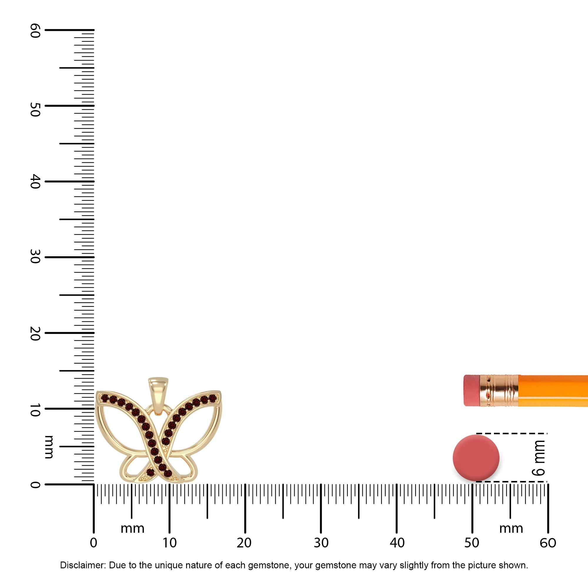 natural garnet butterfly necklaces in yellow gold vermeil 