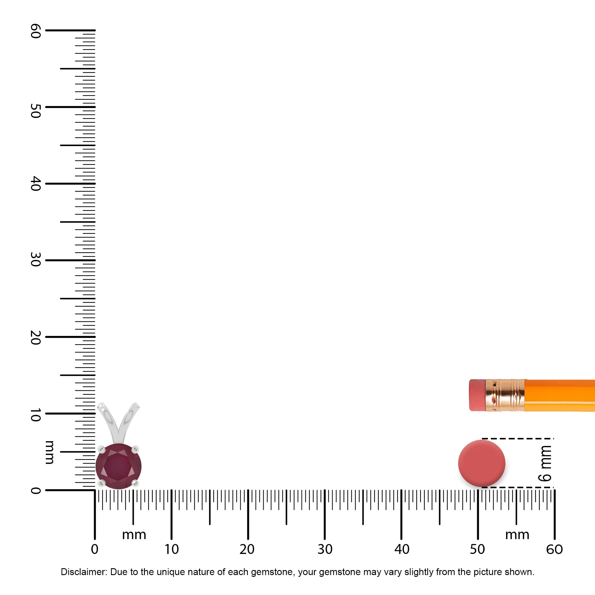 natural ruby v-bale solitaire necklaces in sterling silver 