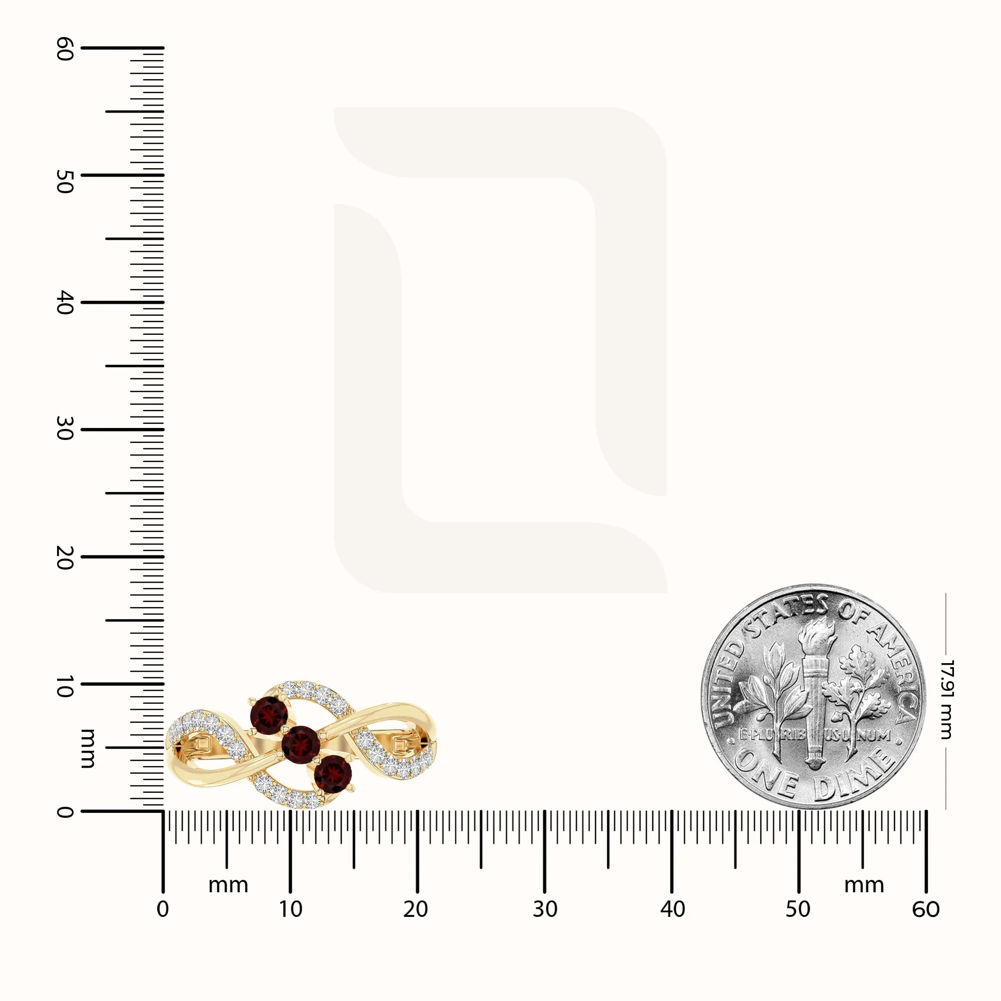 natural garnet infinity promise rings in yellow gold vermeil