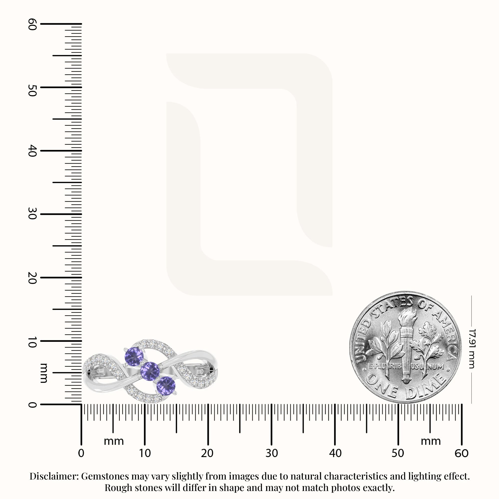 natural tanzanite infinity promise rings in sterling silver 