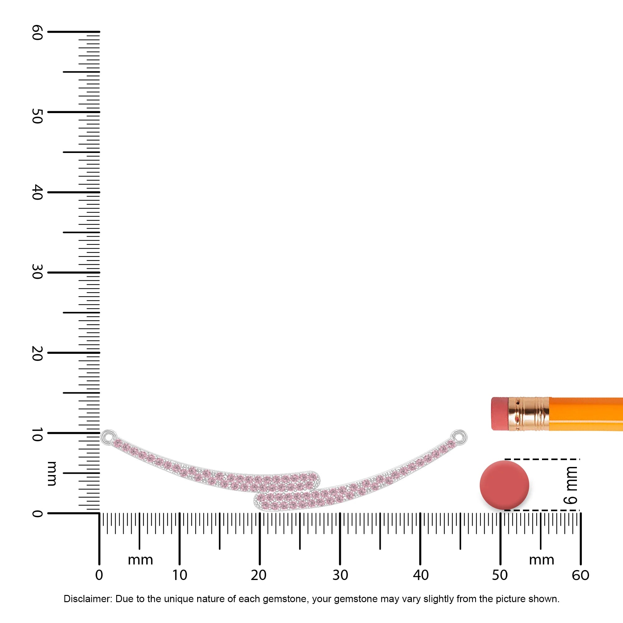 natural pink-tourmaline bypass curved bar necklaces in sterling silver 