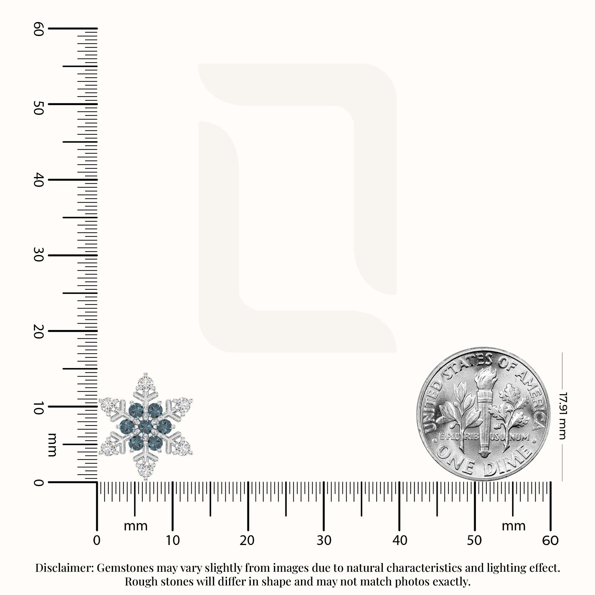 natural london-blue-topaz snowflake stud earrings in sterling silver 