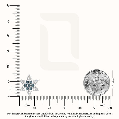 natural london-blue-topaz snowflake stud earrings in sterling silver 