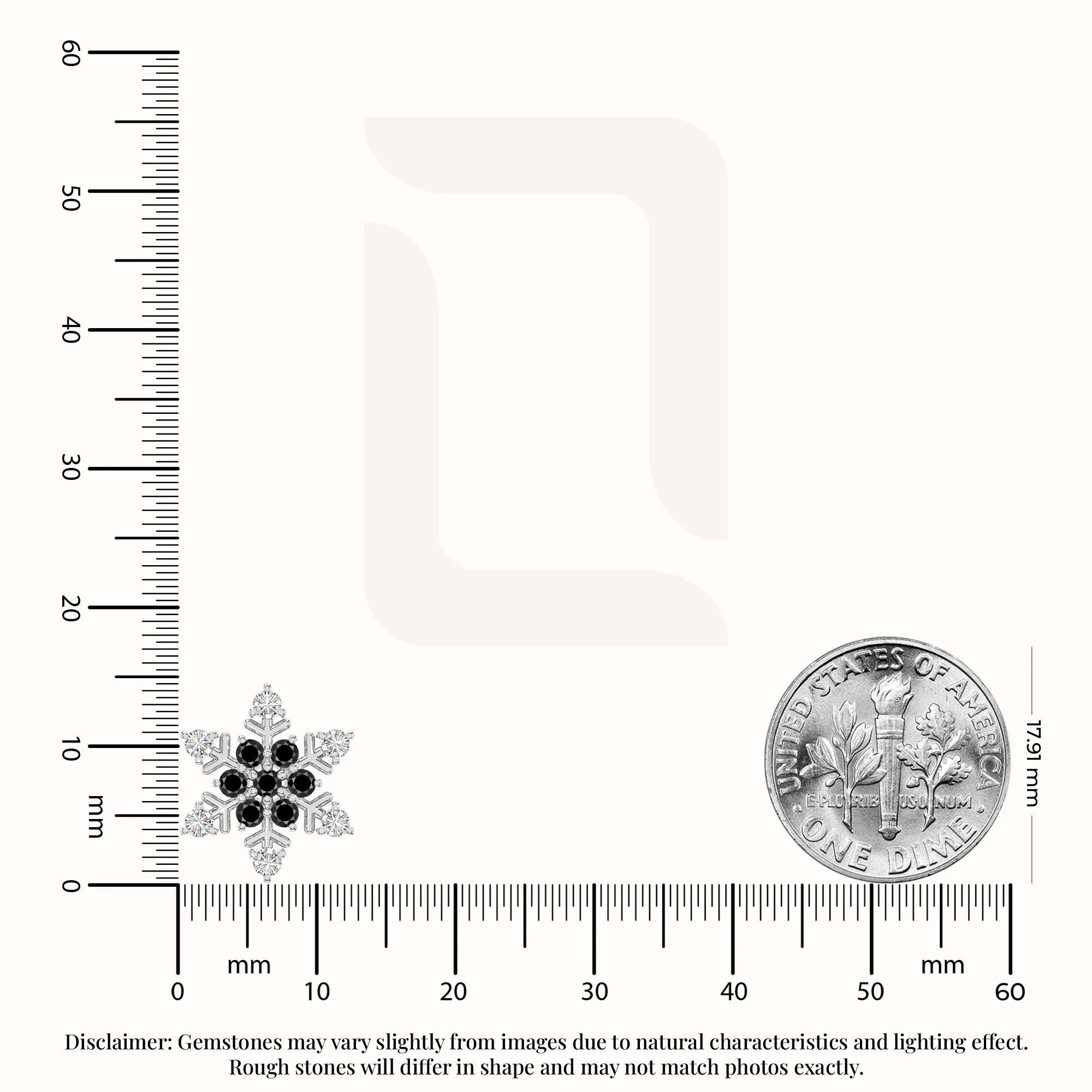 natural black-onyx snowflake stud earrings in sterling silver 