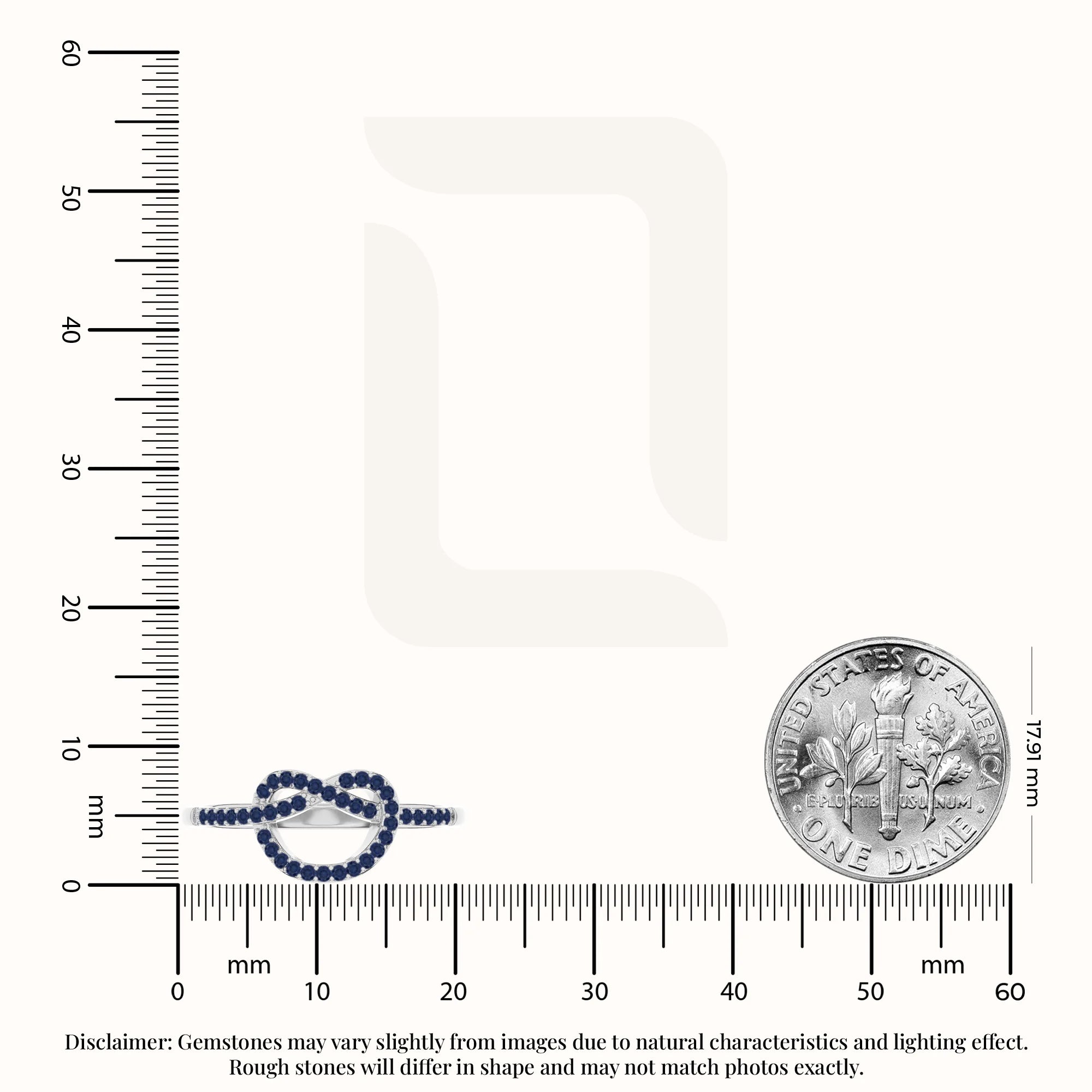 natural blue sapphire infinity knot promise rings in sterling silver 