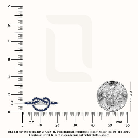natural blue sapphire infinity knot promise rings in sterling silver 