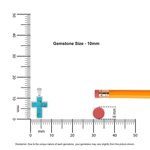 natural blue-turquoise cross shape pendant necklace