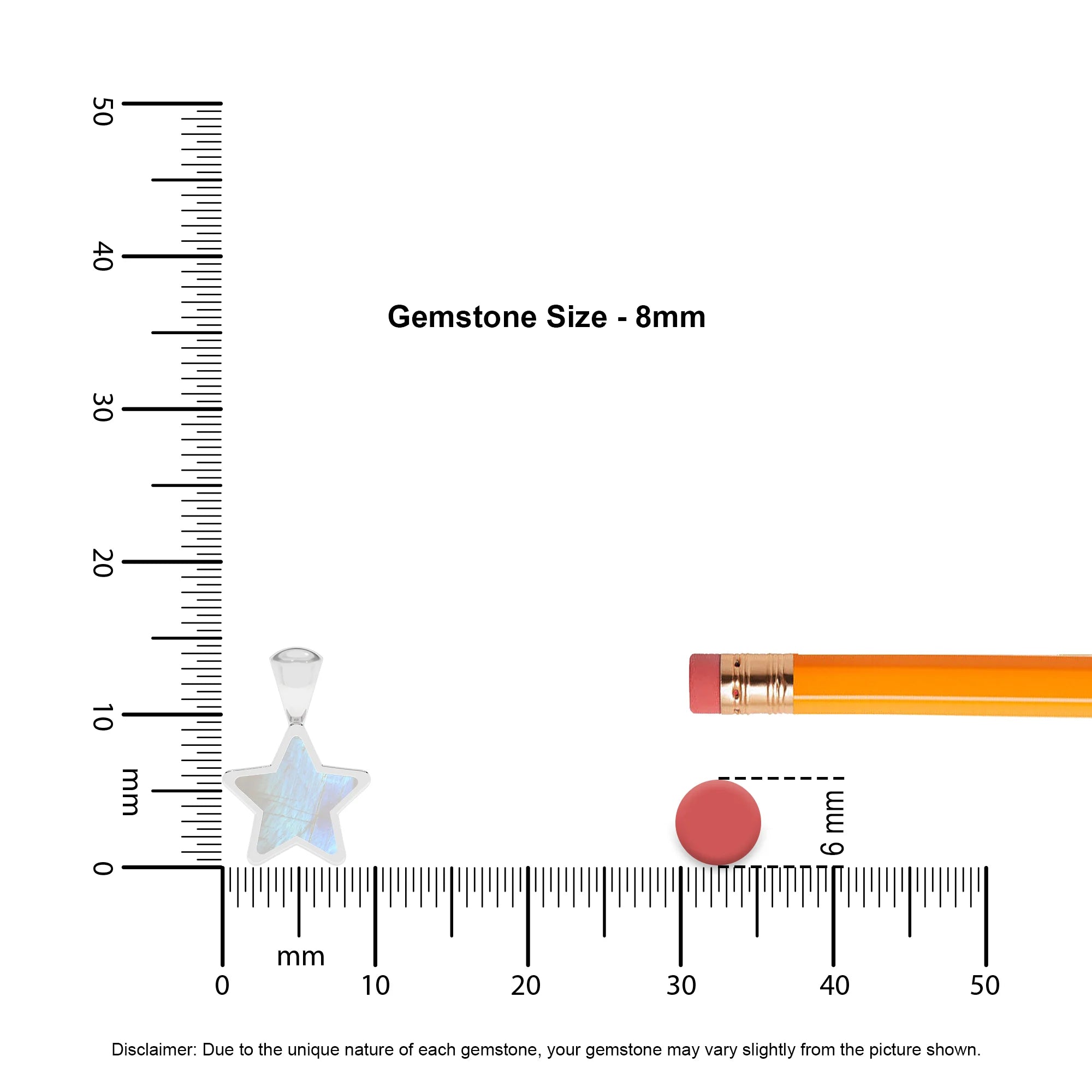 natural rainbow-moonstone star shape pendant necklace