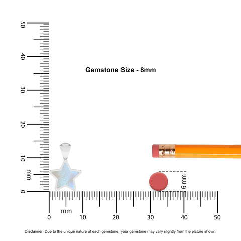 natural rainbow-moonstone star shape pendant necklace