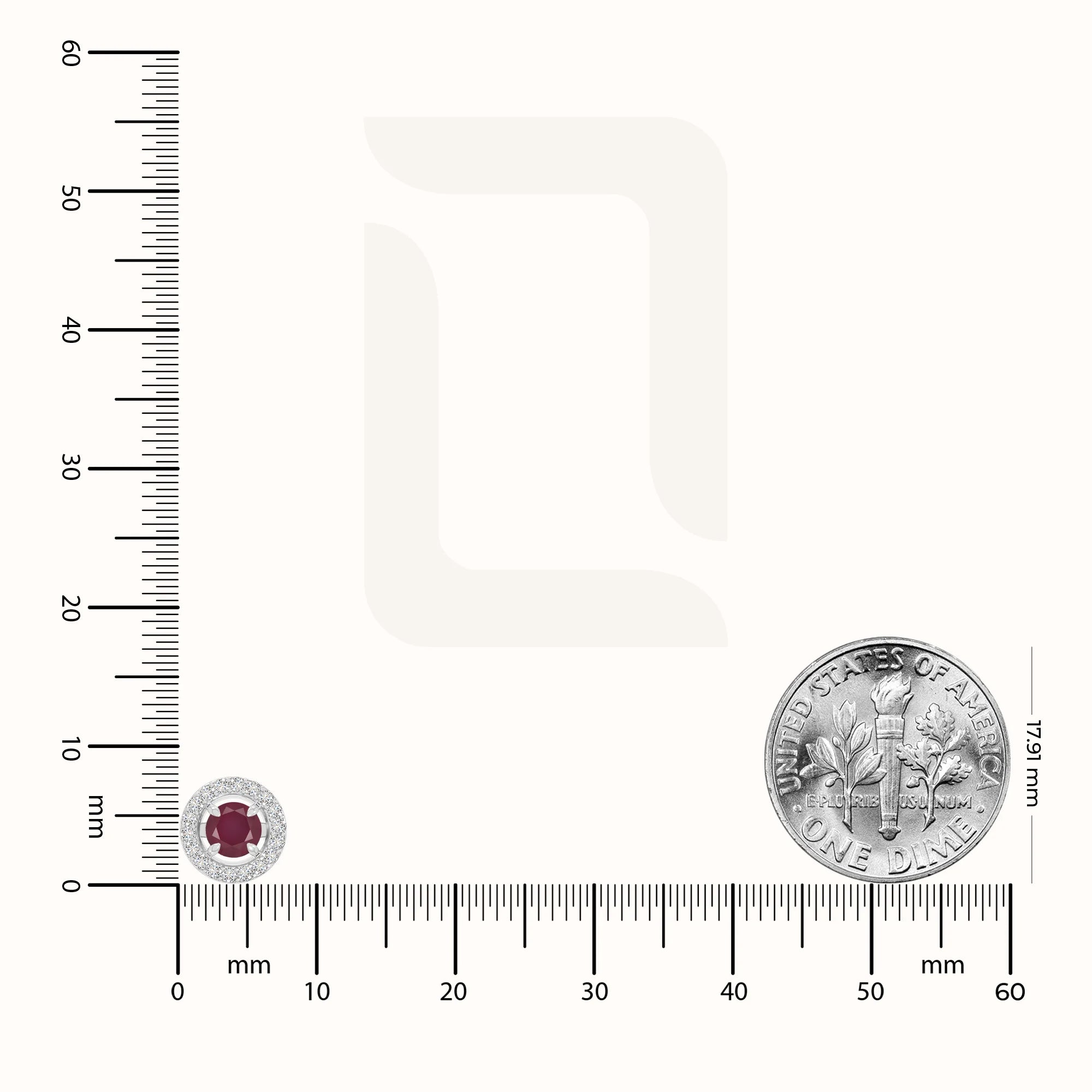 natural ruby halo stud earrings in sterling silver 