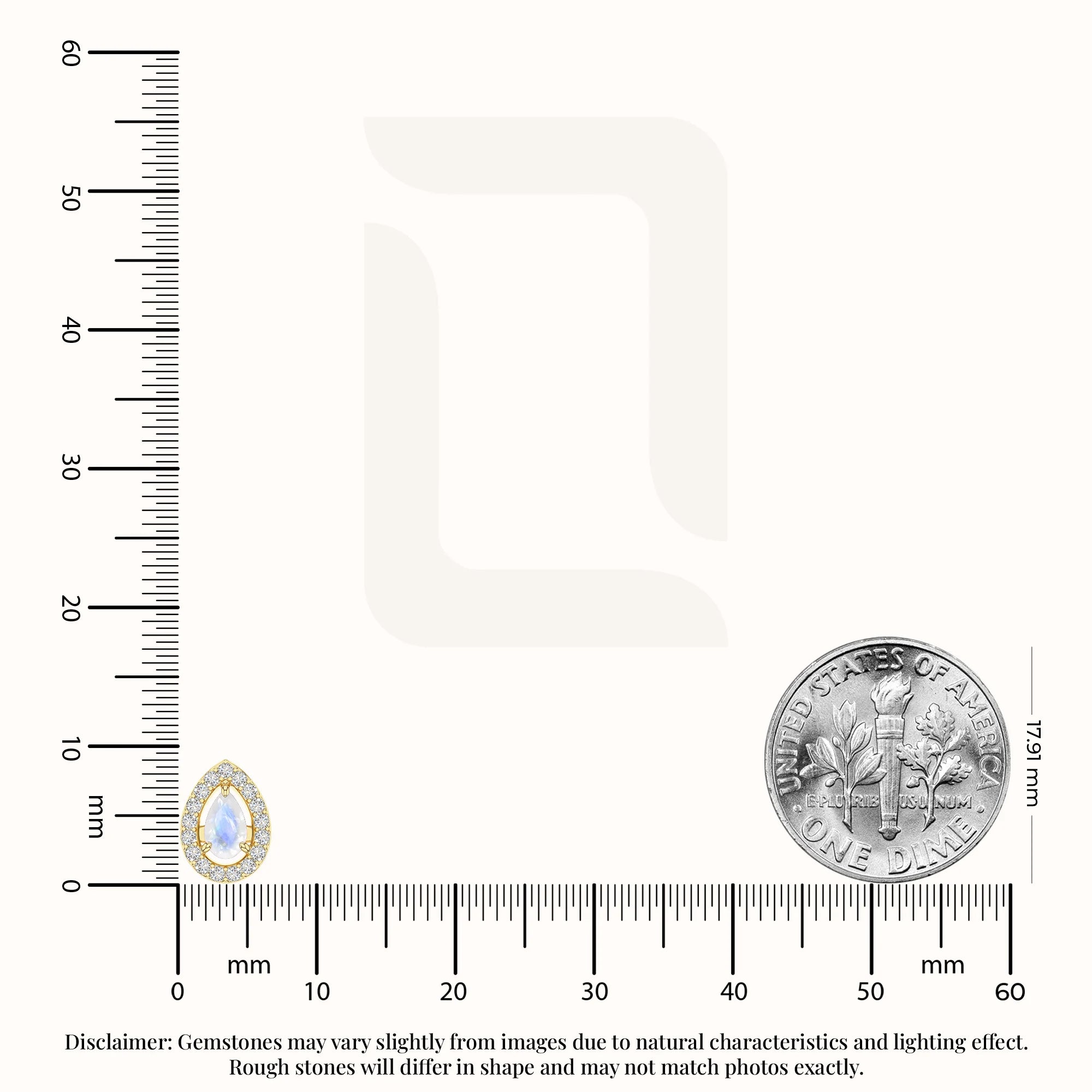 natural rainbow-moonstone halo stud earrings in yellow gold vermeil 