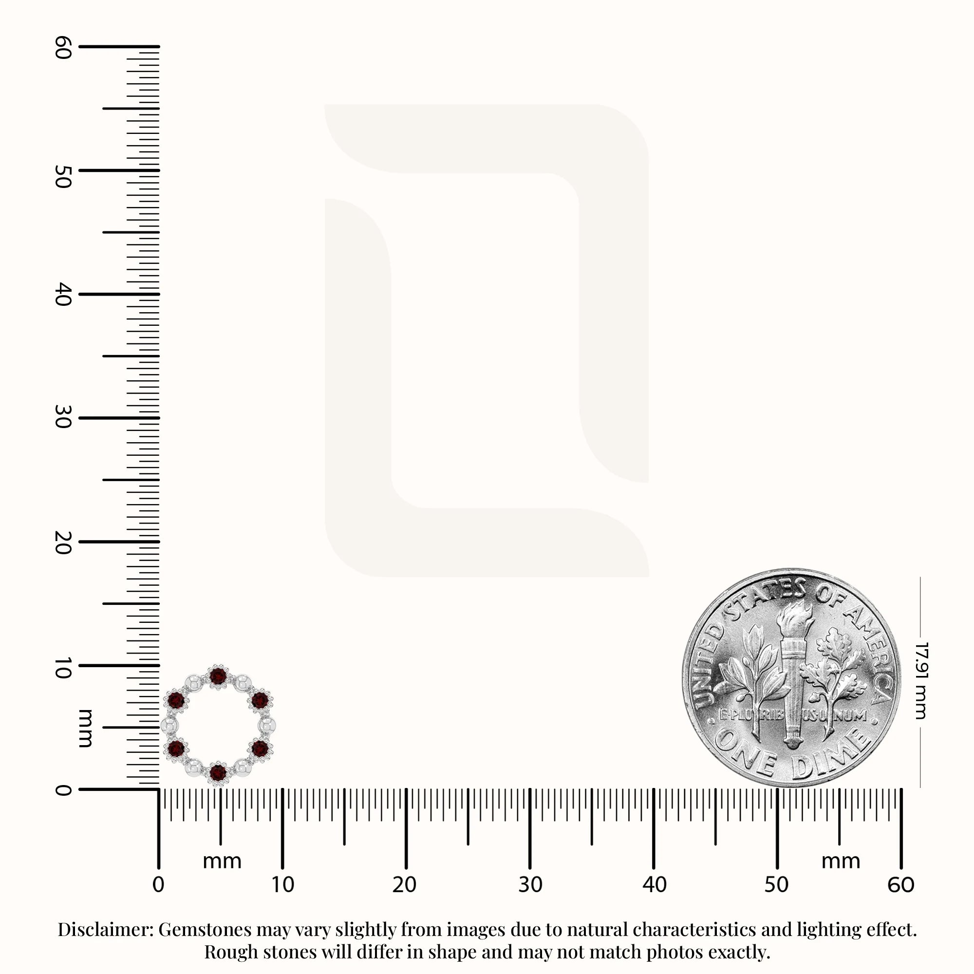 natural garnet circle-of-life stud earrings in sterling silver 