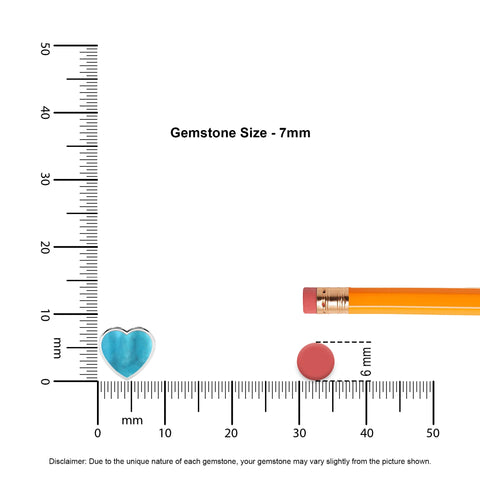natural compressed turquoise heart shape stud earrings