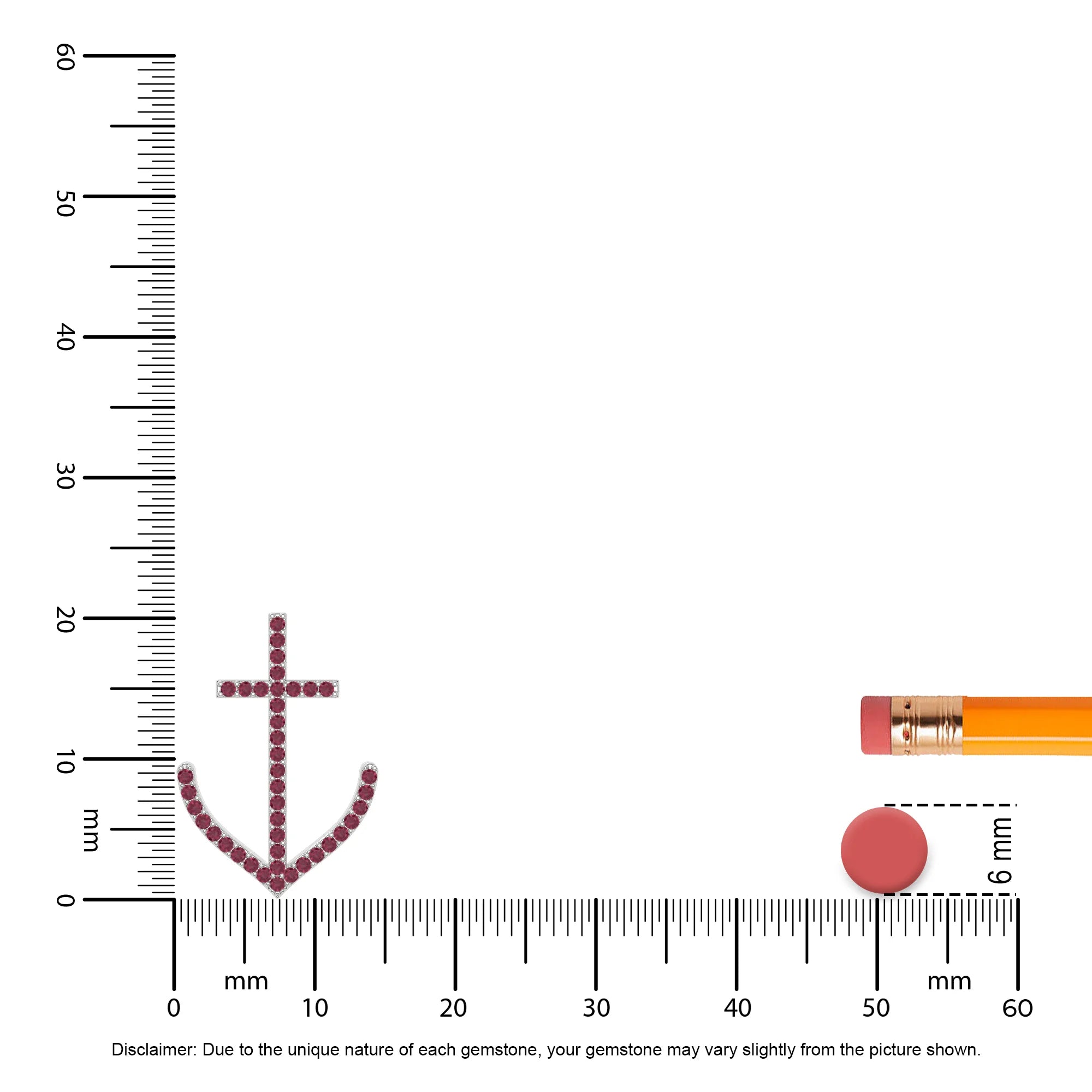 natural ruby anchor necklaces in sterling silver 