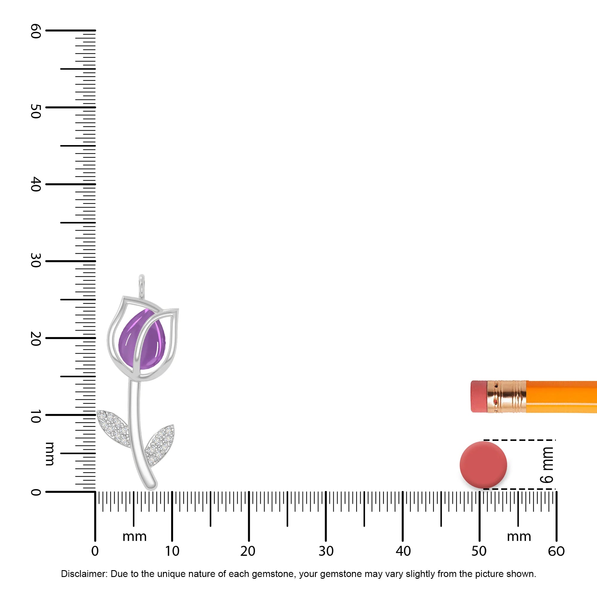 natural amethyst tulip necklaces in sterling silver 