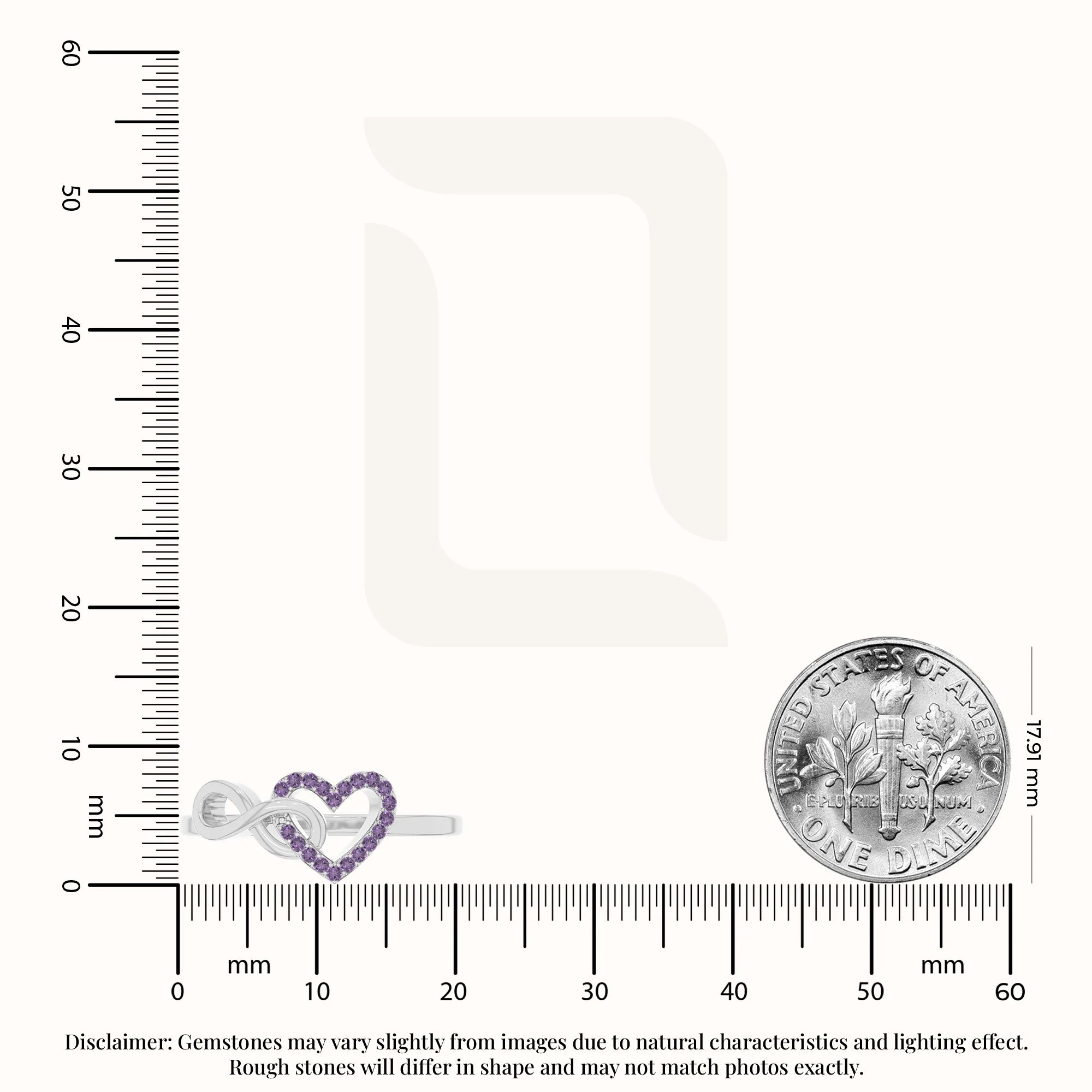 natural amethyst infinity heart promise rings in sterling silver 