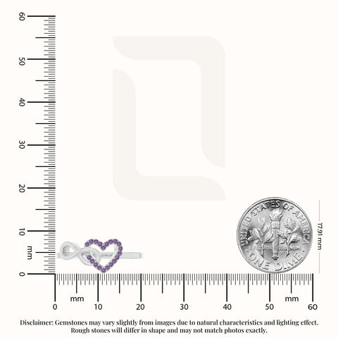 natural amethyst infinity heart promise rings in sterling silver 