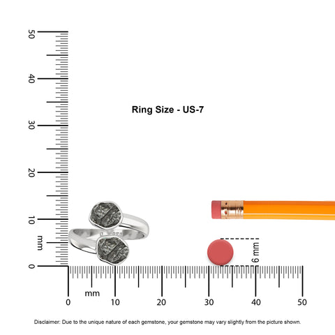 meteorite rough shape stackable bezel-set ring