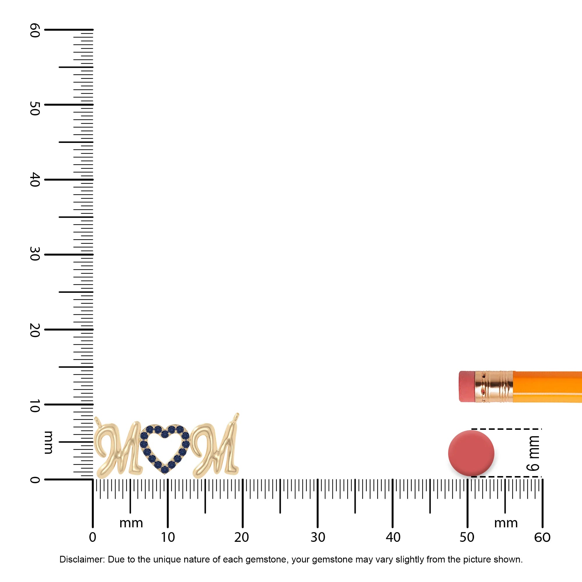 natural blue-sapphire mom heart necklaces in yellow gold vermeil 