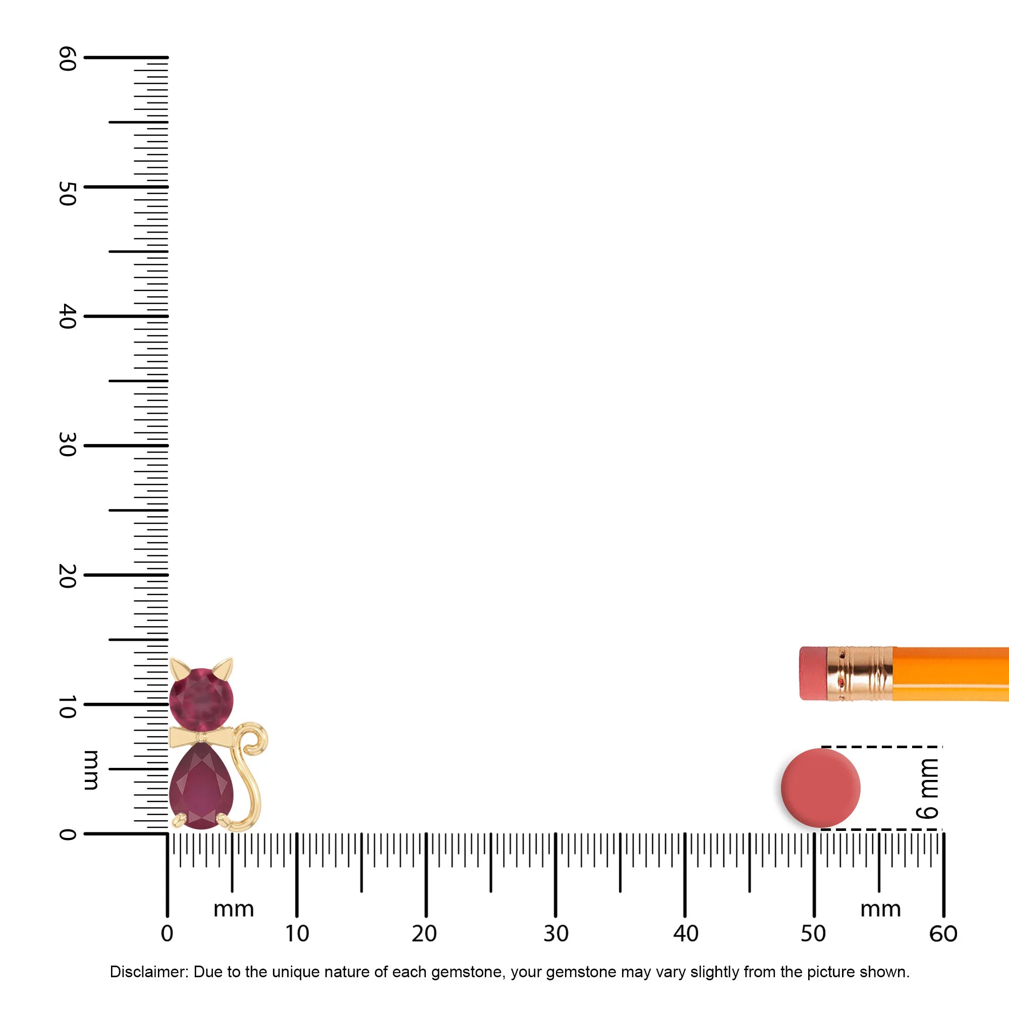 natural ruby cat necklaces in yellow gold vermeil 