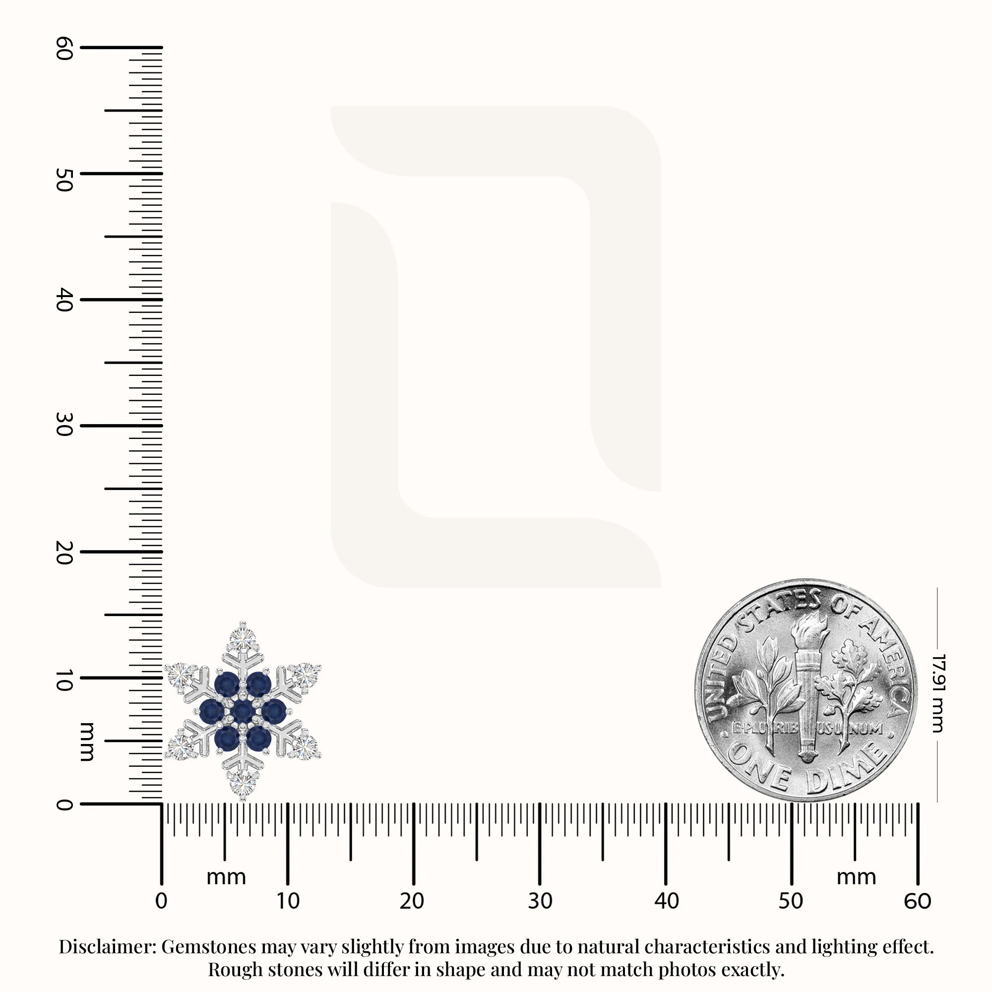 natural blue-sapphire snowflake stud earrings in sterling silver 