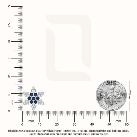 natural blue-sapphire snowflake stud earrings in sterling silver 