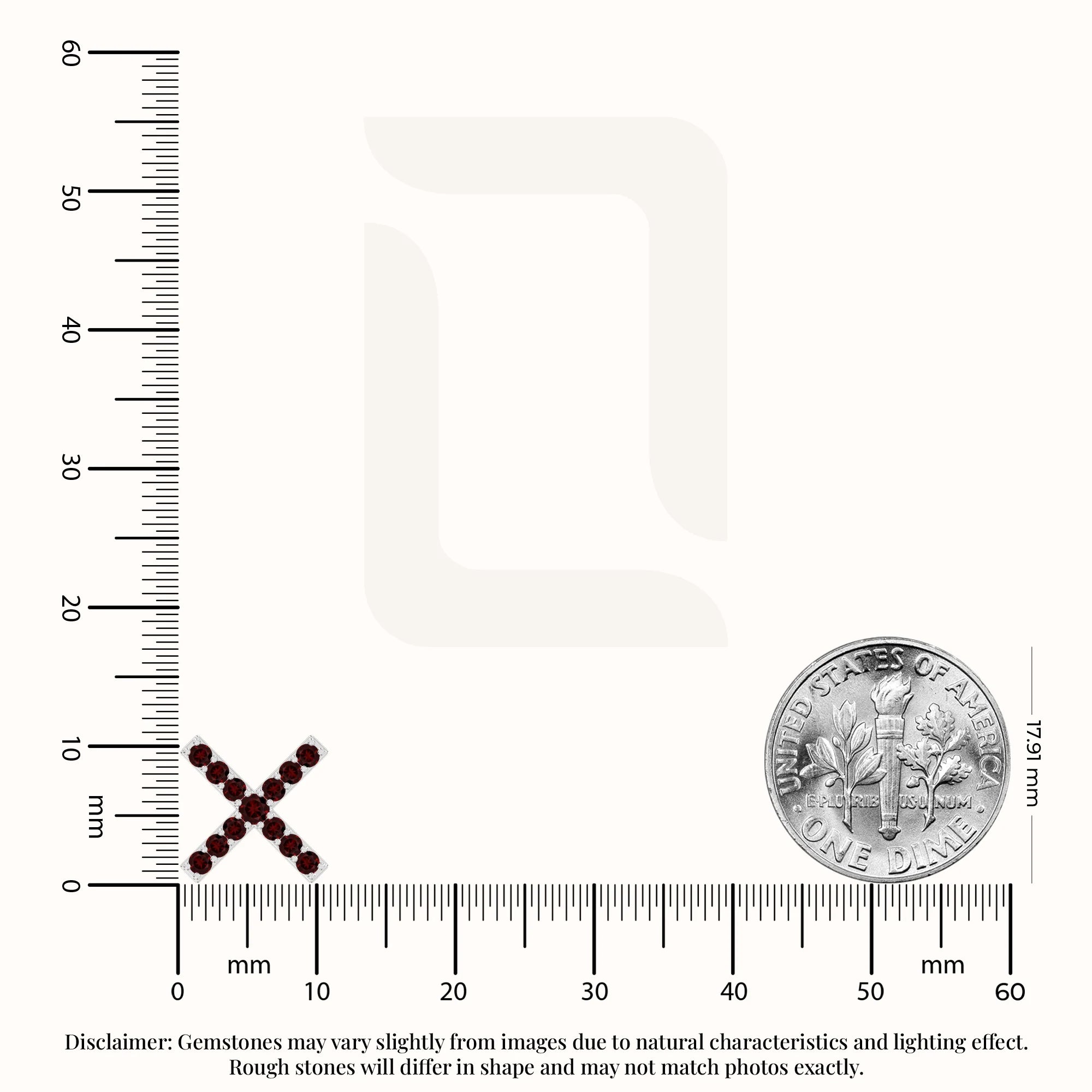 natural garnet x stud earrings in sterling silver 