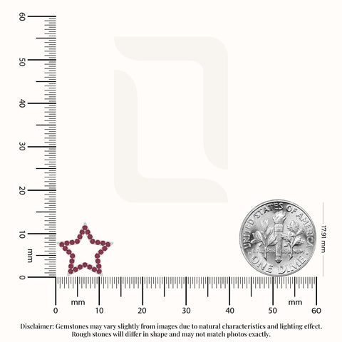 natural ruby star stud earrings in sterling silver 