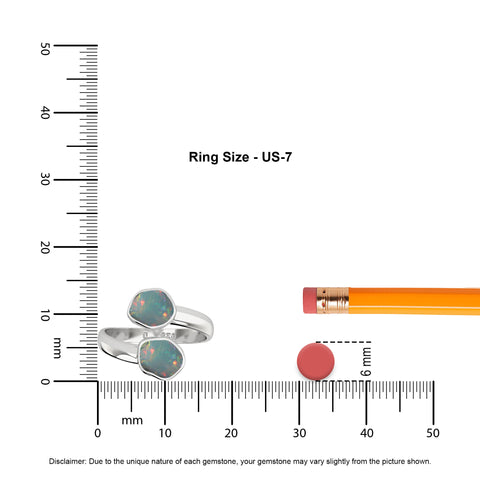 ethiopian-opal rough shape stackable bezel-set ring